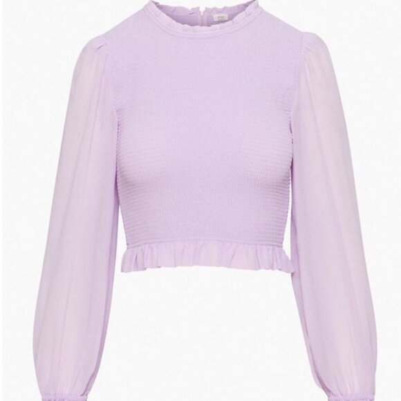 Aritzia Wilfred Tempest Long Sleeve Blouse Orchid Petal Purple Size Medium - Picture 1 of 7